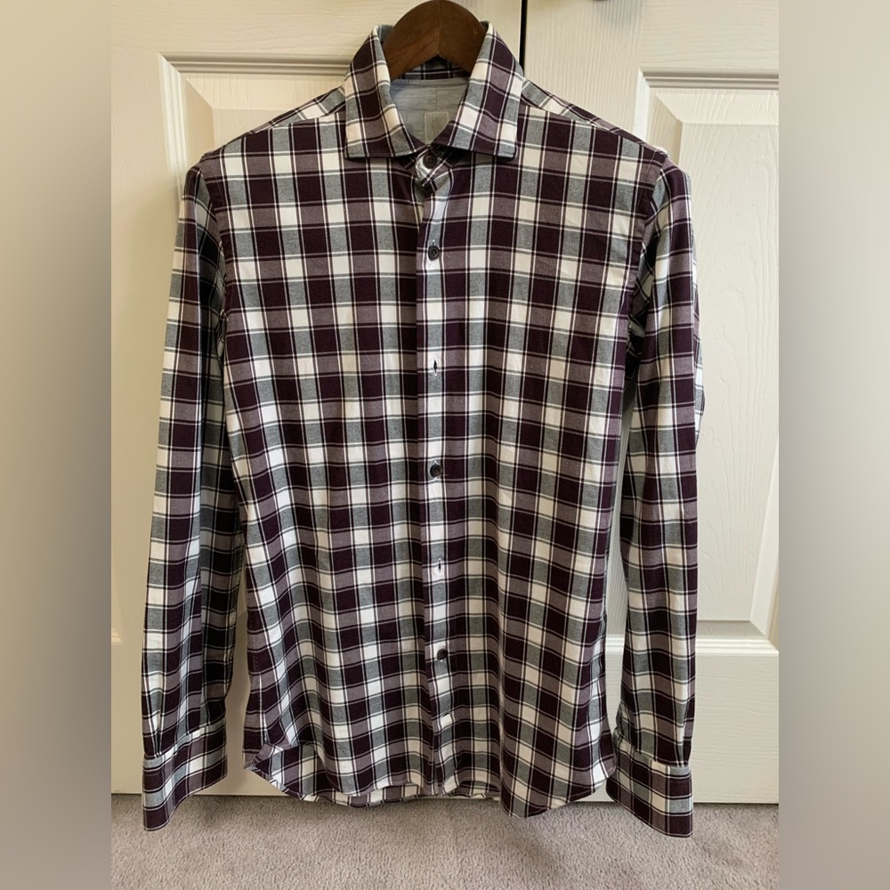 Eleventy Cotton Barolo Plaid Shirt